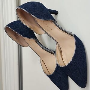 Kelly & Katie Sarsina‎ Denim Heels Pointed Toe Pumps, Size 8.5 Chic & Versatile